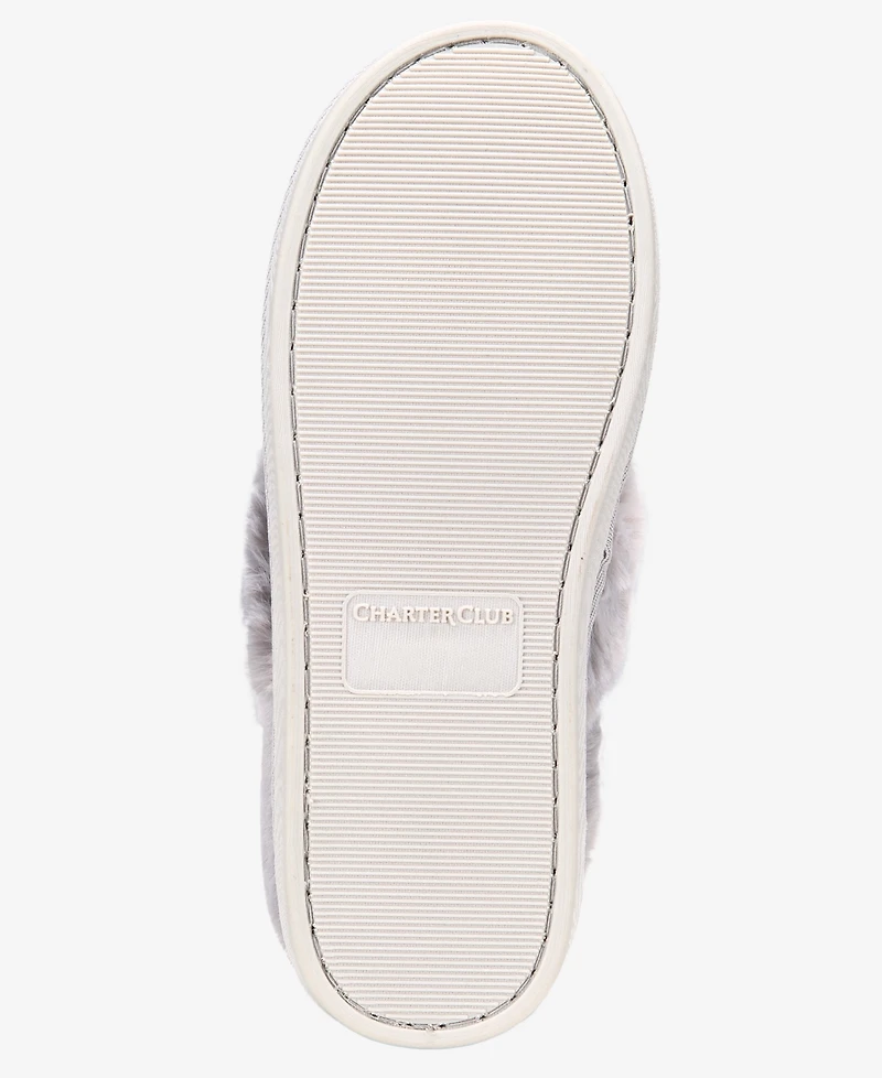 Charter Club Women's Faux-Fur-Lined Slippers, Macy's Exclusive