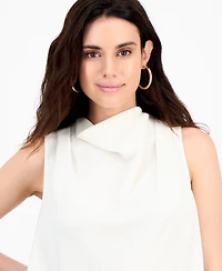 I.n.c. International Concepts Petite Draped-Neck Sleeveless Top, Macy's Exclusive