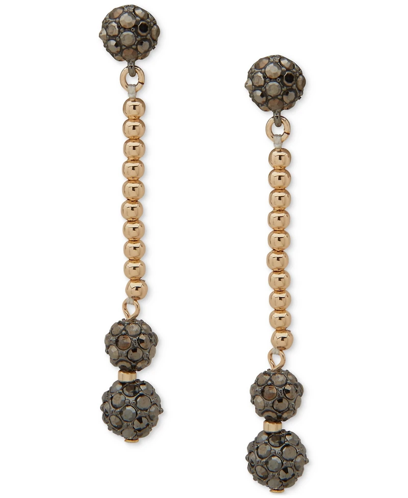 Karl Lagerfeld Paris Pave Fireball Beaded Linear Drop Earrings