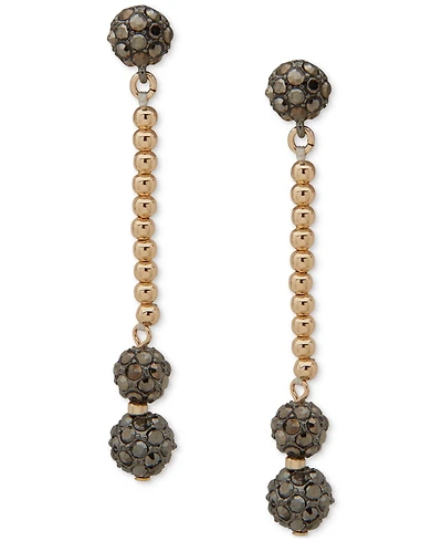 Karl Lagerfeld Paris Pave Fireball Beaded Linear Drop Earrings