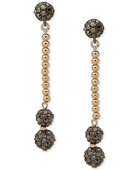 Karl Lagerfeld Paris Pave Fireball Beaded Linear Drop Earrings