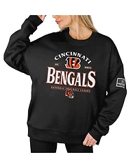Gameday Couture Women's Black Cincinnati Bengals Oversized Players Only Label Pullover Sweatshirt
