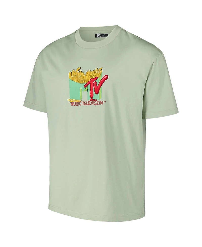Freeze Max Men's Green Mtv French Fry Loose Fit T-Shirt
