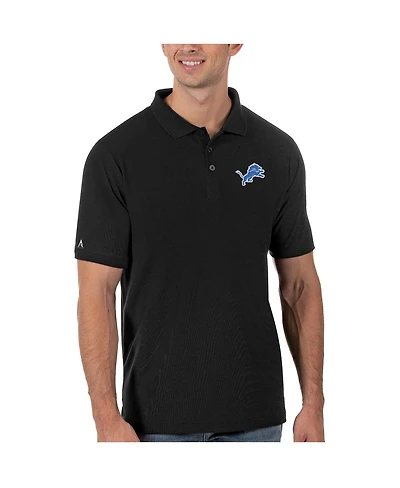 Antigua Men's Black Detroit Lions Legacy Pique Polo Shirt