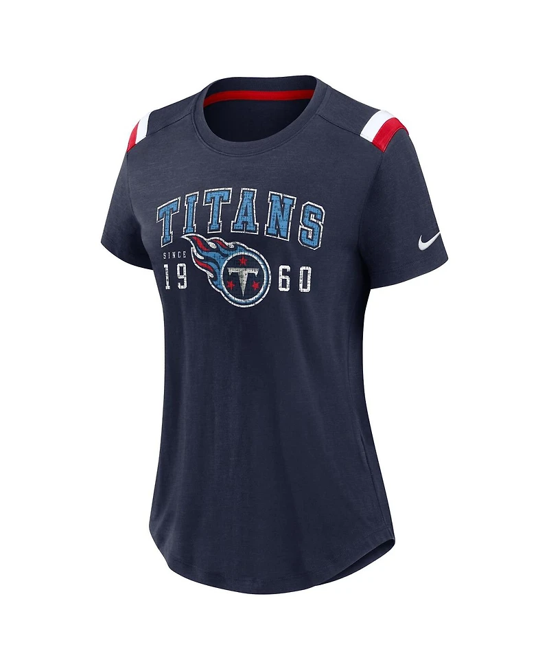 Nike Women's College Navy Tennessee Titans Historic Slub Fashion T-Shirt