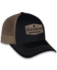 Checkered Flag Sports Men's and Women's Black Kyle Larson Flag Trucker Adjustable Hat
