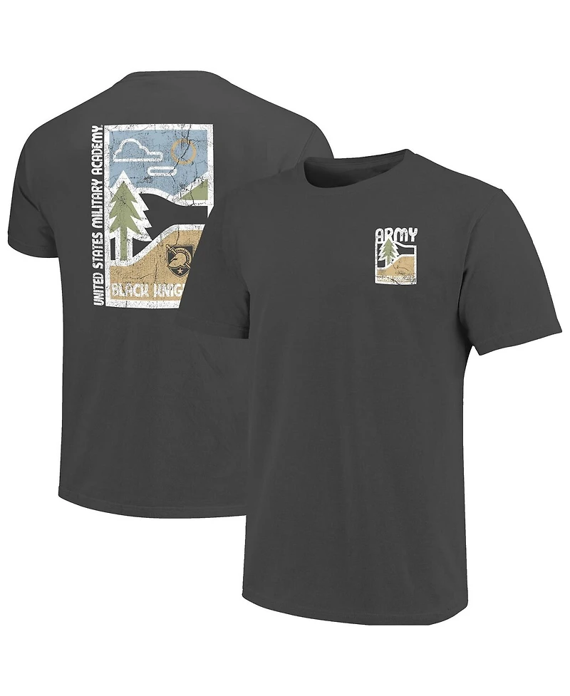 Image One Men's Graphite Army Black Knights Comfort Colors Minimal Vista Distressed Graphics T-Shirt