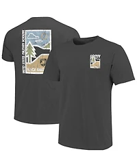 Image One Men's Graphite Army Black Knights Comfort Colors Minimal Vista Distressed Graphics T-Shirt