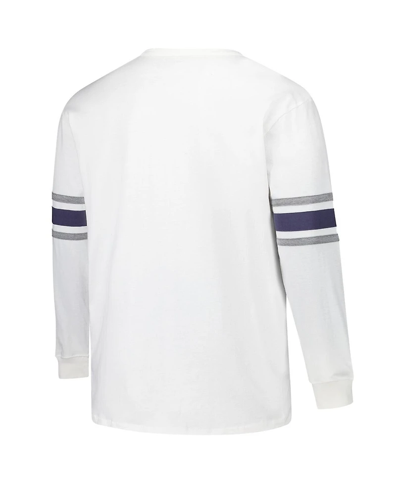 '47 Brand Men's White Dallas Cowboys Big Tall Premier Brex Long Sleeve T-Shirt