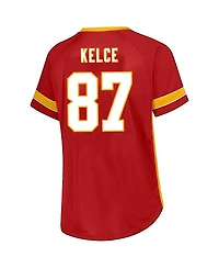 Fanatics Women's Travis Kelce Red Kansas City Chiefs Plus Size Name Number Lace-Up T-Shirt
