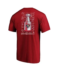 Fanatics Men's Red Florida Panthers 2025 Stanley Cup Champions Big Tall Roster T-Shirt