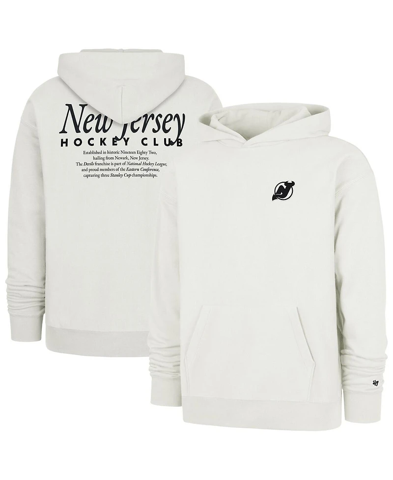 '47 Brand Men's Natural New Jersey Devils Foundation Pullover Hoodie