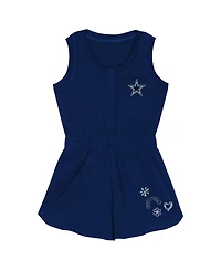 Outerstuff Girls Toddler Navy Dallas Cowboys Super Girl Romper