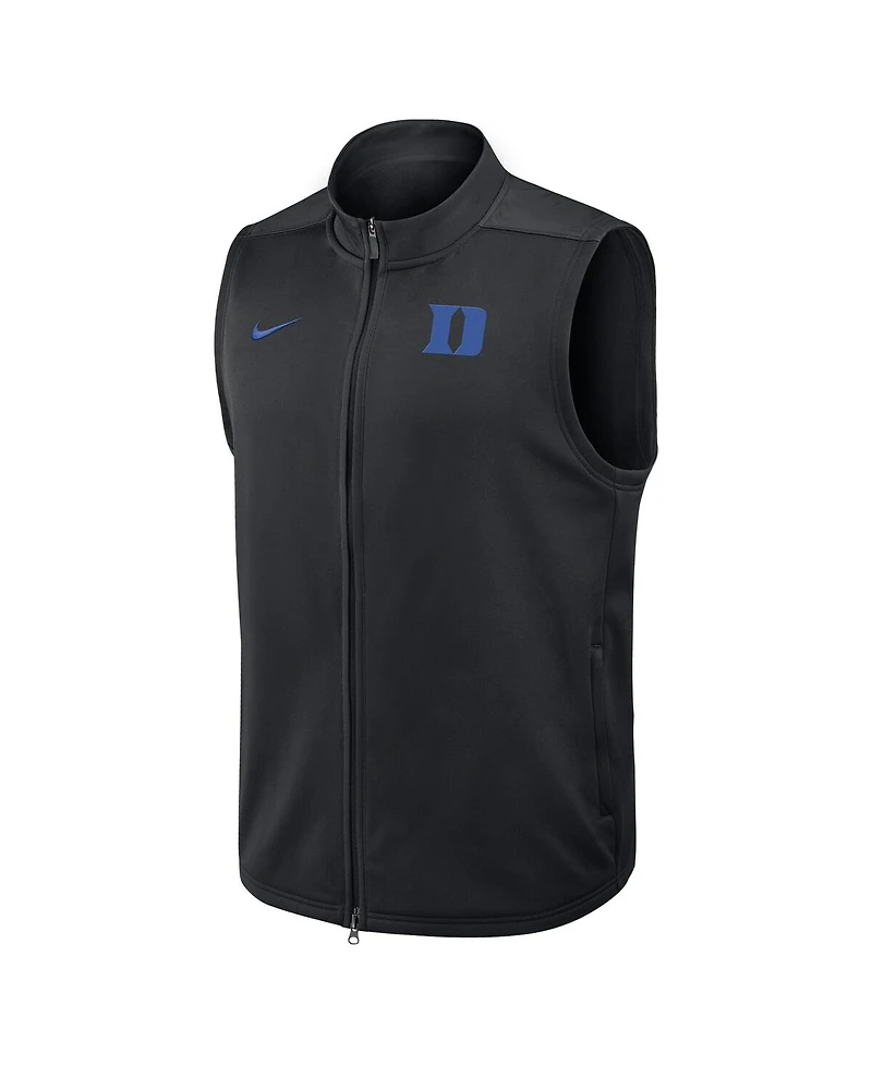Nike Men's Black Duke Blue Devils Primetime Victory Performance Full Zip Vest