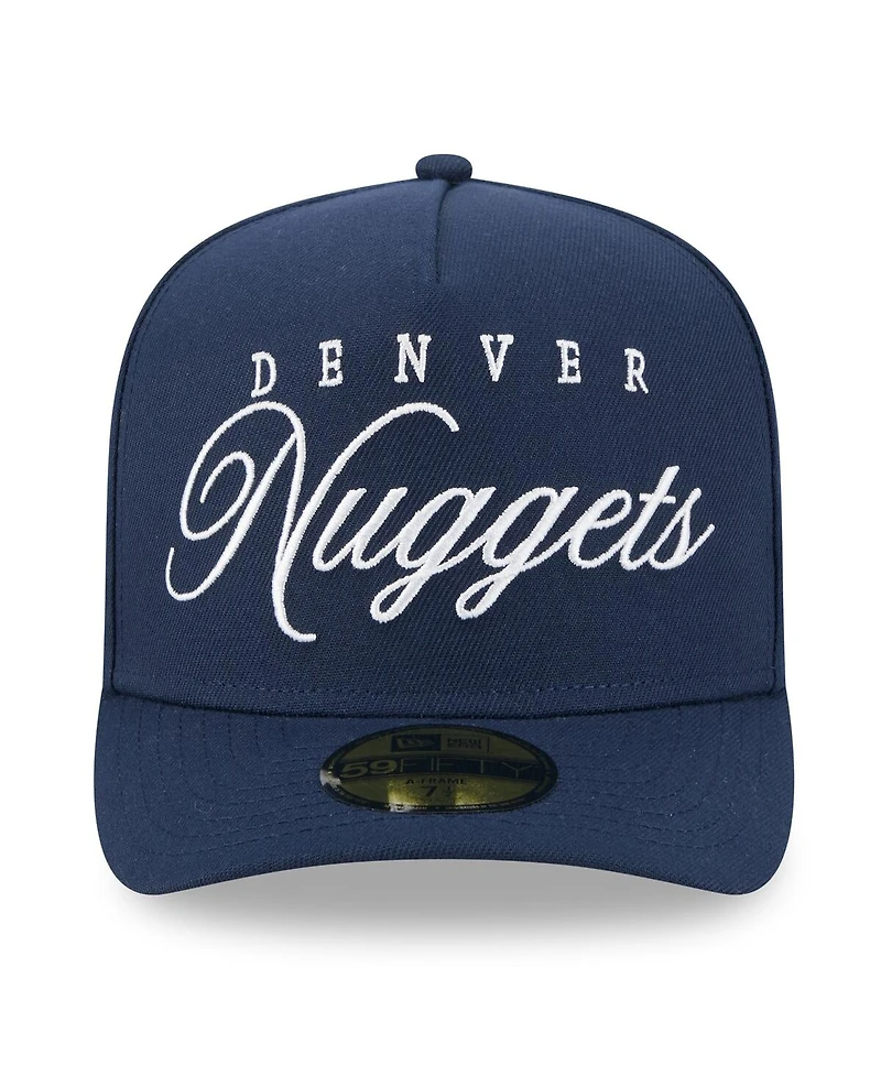 New Era Men's Navy Denver Nuggets 2025 Nba Draft A-Frame 59FIFTY Fitted Hat