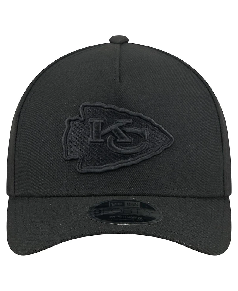 New Era Men's Black Kansas City Chiefs Team Collection 9FORTY M-crown A-Frame Adjustable Hat