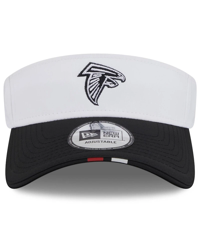 New Era Men's White/Black Atlanta Falcons 2025 Nfl Training Camp Adjustable Visor Hat