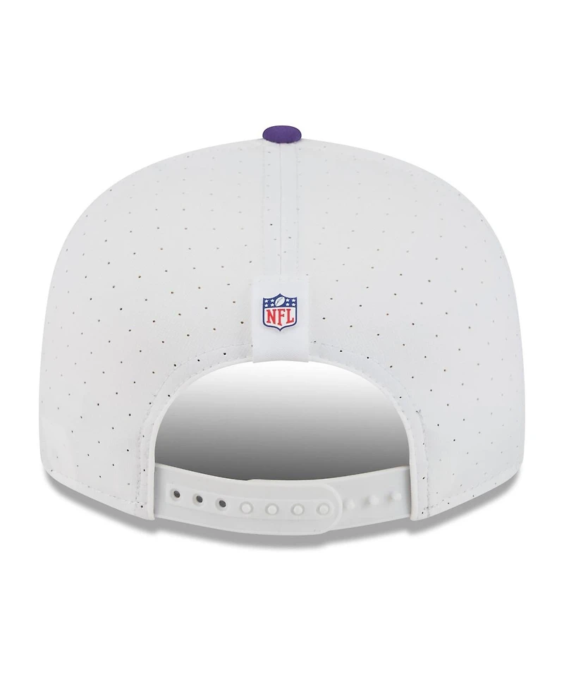 New Era Men's White/Purple Minnesota Vikings 2025 Nfl Training Camp Split Panel 9FIFTY Snapback Hat
