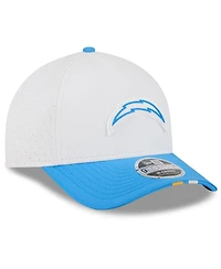 New Era Men's White/Powder Blue Los Angeles Chargers 2025 Nfl Training Camp A-Frame 9FORTY Adjustable Hat