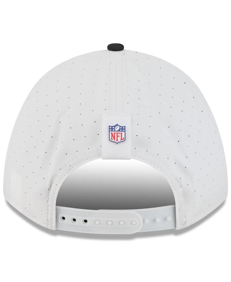 New Era Big Boys and Girls White/Black Las Vegas Raiders 2025 Nfl Training Camp A-Frame 9FORTY Adjustable Hat