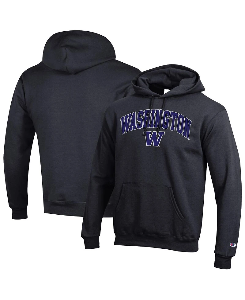 Champion Men's Black Washington Huskies Arch Over Logo Pullover Hoodie