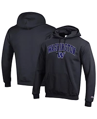Champion Men's Black Washington Huskies Arch Over Logo Pullover Hoodie