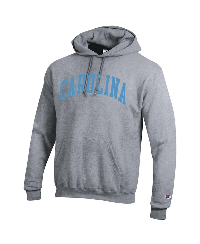 Champion Men's Heather Gray North Carolina Tar Heels Basic Arch Fleece Pullover Hoodie