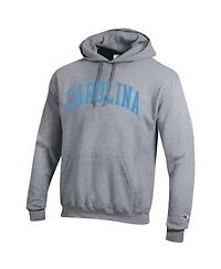Champion Men's Heather Gray North Carolina Tar Heels Basic Arch Fleece Pullover Hoodie