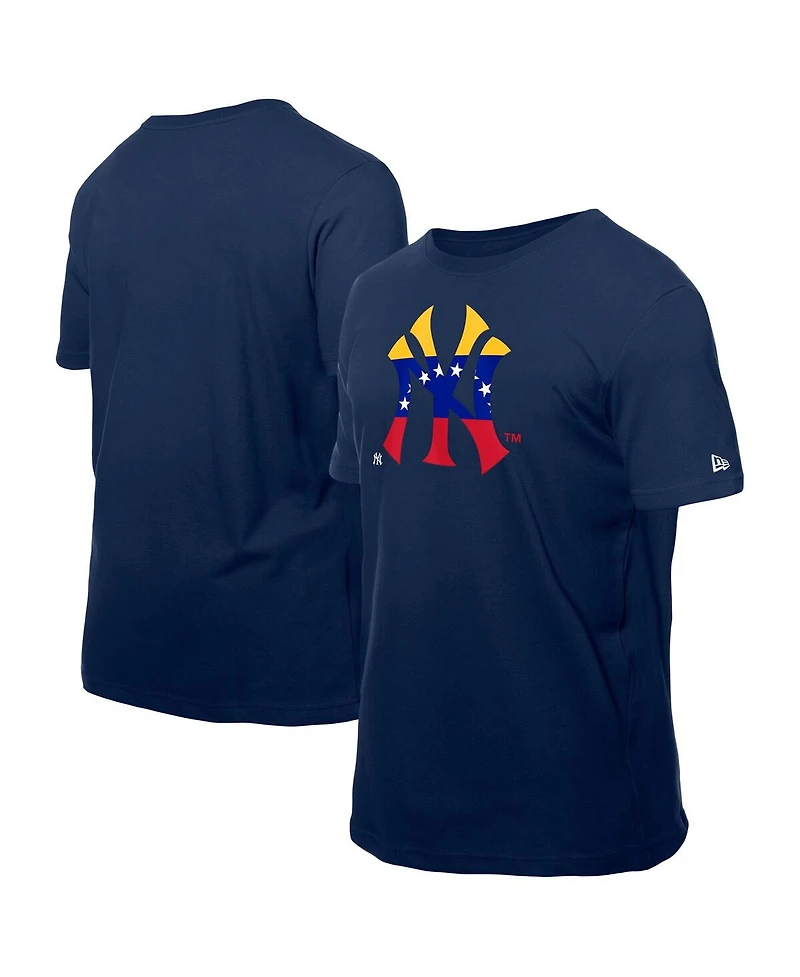 New Era Men's Navy New York Yankees Venezuelan Flag Logo T-Shirt
