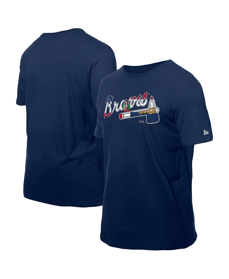New Era Men's Navy Atlanta Braves Dominican Republic Flag Logo T-Shirt