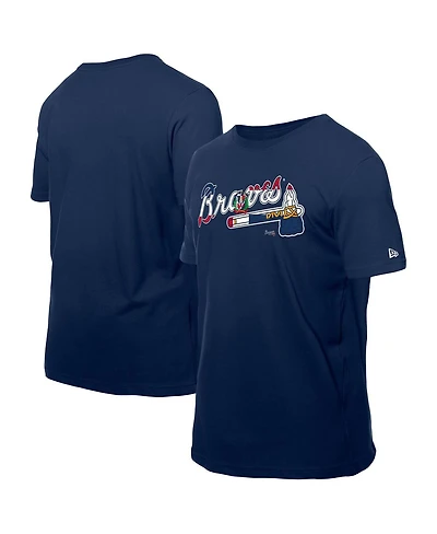 New Era Men's Navy Atlanta Braves Dominican Republic Flag Logo T-Shirt