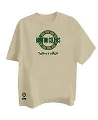 Two Hype Men's Khaki Boston Celtics Worldwide Collection Premium T-Shirt