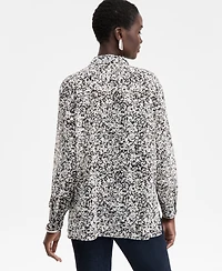 I.n.c. International Concepts Women's Printed Button-Front Shirt, Macy's Exclusive