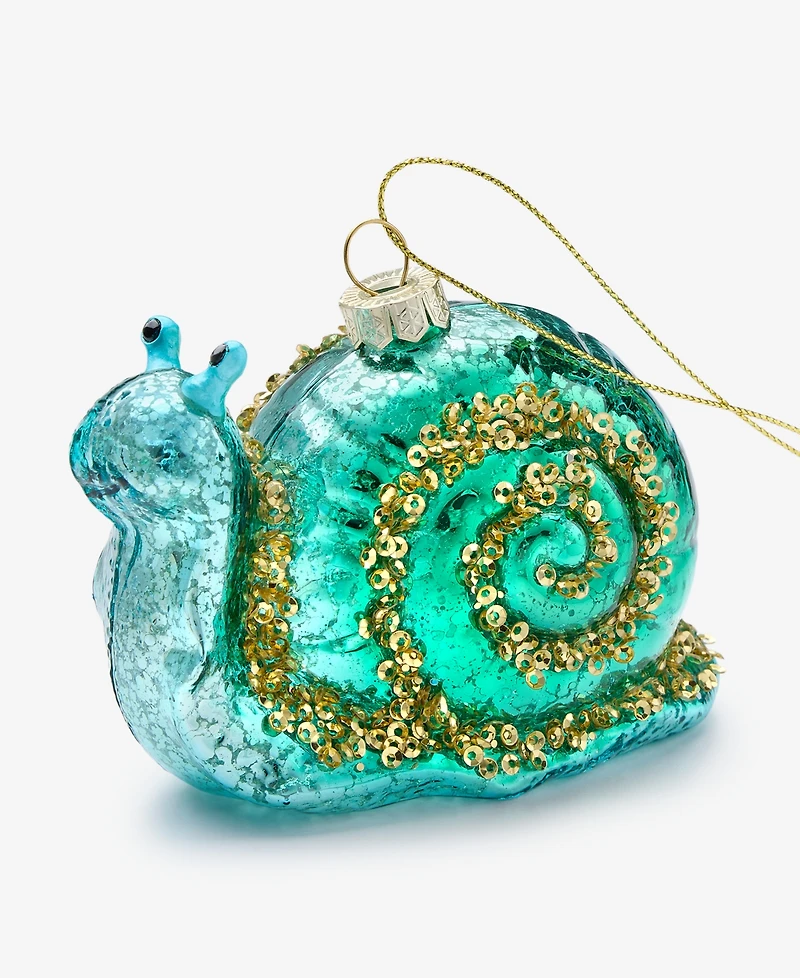 Holiday Lane Enchanted Forest Glass Snail Ornament, Macy's Exclusive