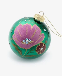 Holiday Lane Enchanted Forest Purple Floral Ball Ornament, Macy's Exclusive