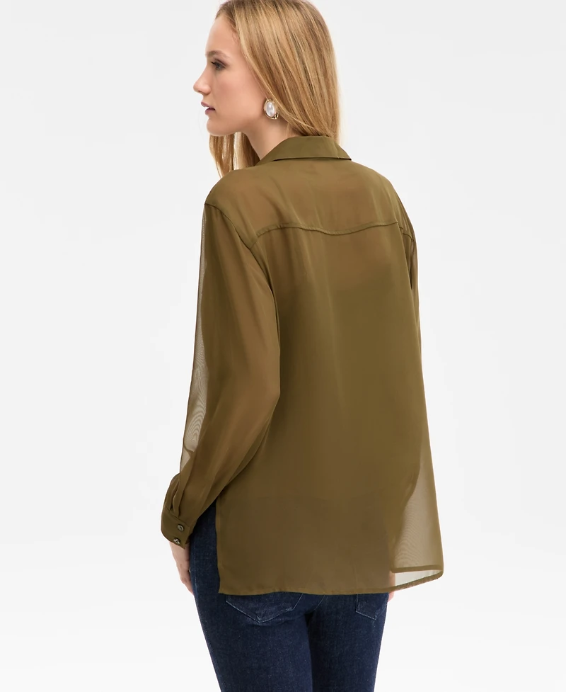 I.n.c. International Concepts Women's Button-Front Shirt, Macy's Exclusive
