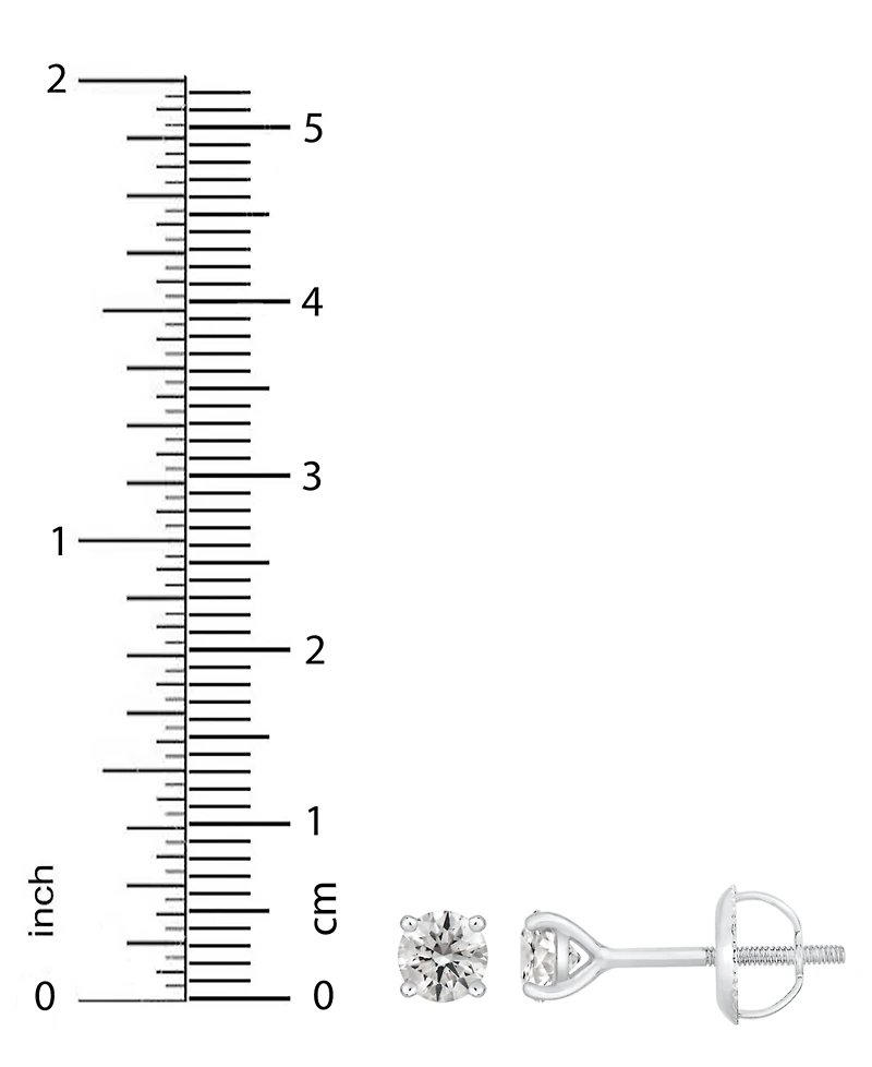 Gia Certified Diamond Stud Earrings (1/2 ct. t.w.) in 14k White Gold