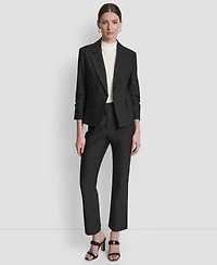 Dkny Women's Pinstripe Ruched-Sleeve One-Button Blazer