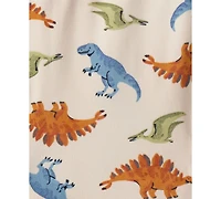 Carter's Toddler Boys Dinosaur-Print Velour Long-Sleeve Loose-Fit 2-Piece Pajamas