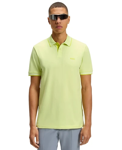 Boss by Hugo Men's Branding Stretch-Cotton Slim-Fit Polo Shirt