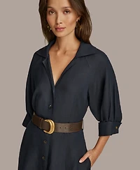 Donna Karan New York Women's Belted Midi Shirtdress
