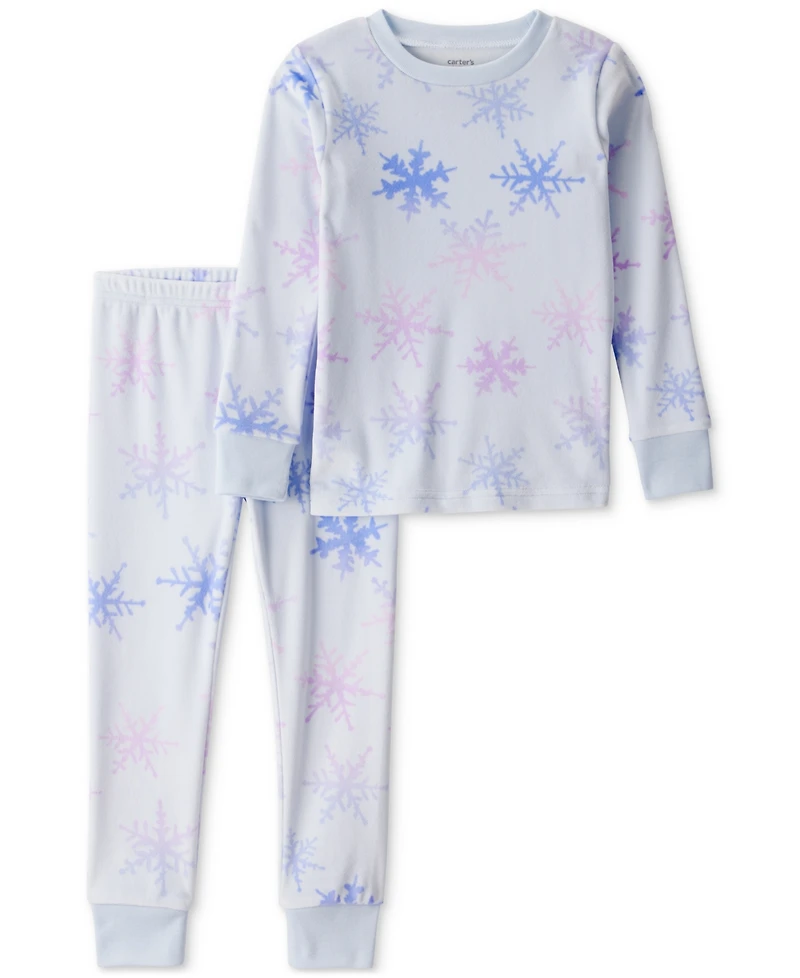 Carter's Toddler Girls Snowflake Tie-Dye Velour Long-Sleeve 2-Piece Pajamas