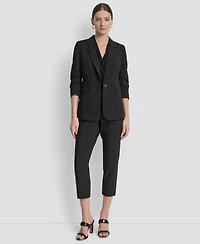 Dkny Women's Ruched-Sleeve One-Button Blazer