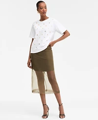 I.n.c. International Concepts Women's Short-Sleeve Grommet Top, Macy's Exclusive