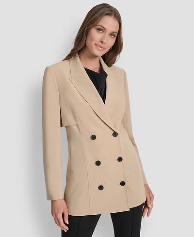 Dkny Women's Double-Breasted Peak-Lapel Trench Jacket