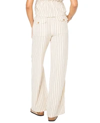 Roxy Juniors' Iyla Striped Wide-Leg Pull-On Pants