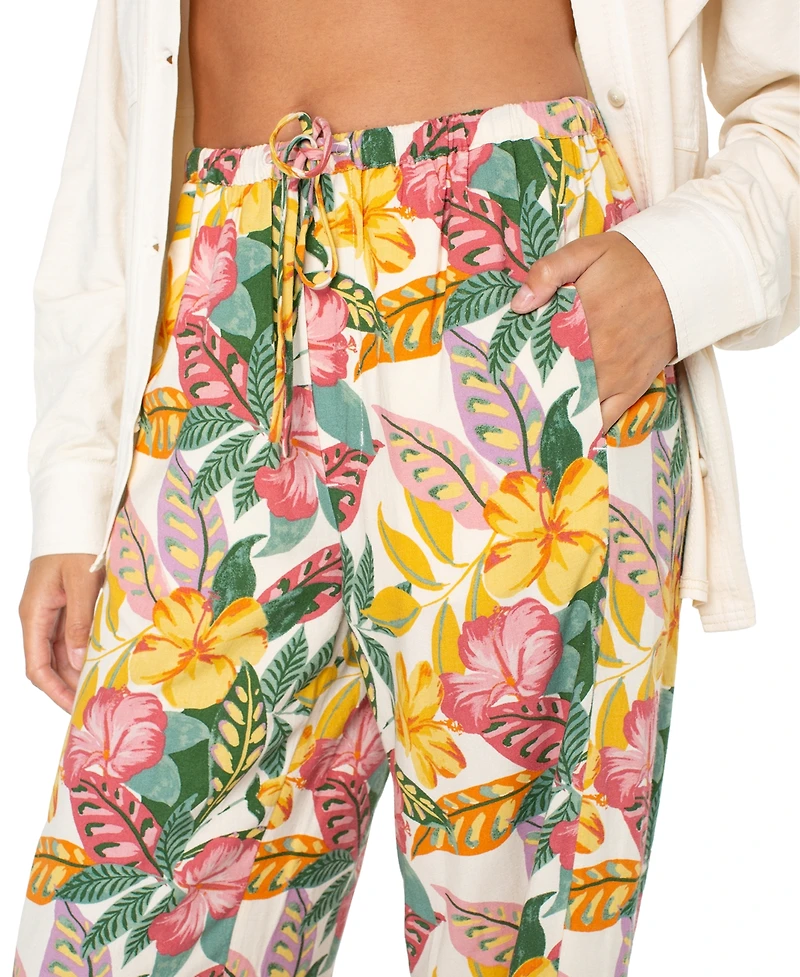 Roxy Juniors' So Precious Floral Drawstring-Waist Pants