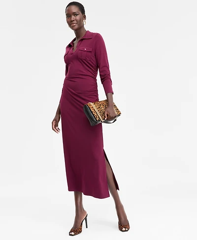 I.n.c. International Concepts Women's Long-Sleeve Pocket Maxi Dress, Macy's Exclusive