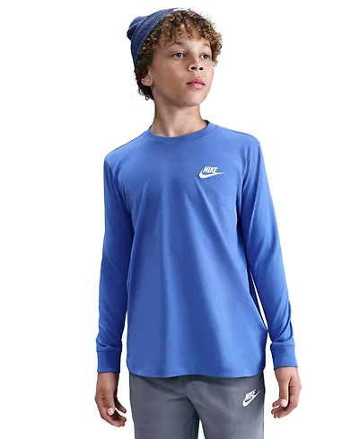 Nike Big Kids Sportswear Logo Embroidered Long-Sleeve T-Shirt