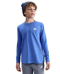 Nike Big Kids Sportswear Logo Embroidered Long-Sleeve T-Shirt